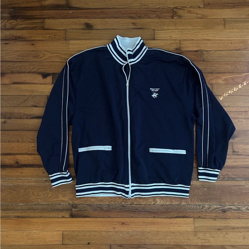 Men's Navy Blue Polo Track Suit w/ Jacket and Joggers #15